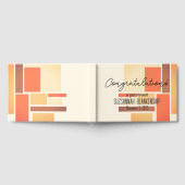 Happy Retirement Sinaasappel Block Abstract Custom Gastenboek (Volledig)