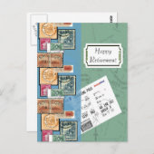 Happy Retirement Stamps of the World Briefkaart (Voorkant / Achterkant)