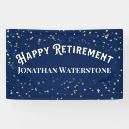 Happy Retirement Stars gepersonaliseerd Spandoek