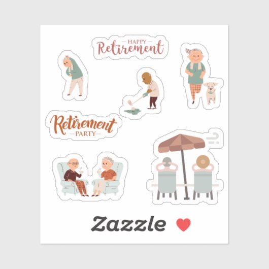 Happy Retirement Stickers (Vel)