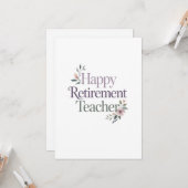 Happy Retirement Teacher Kaart (Voorkant / Achterkant in situ)