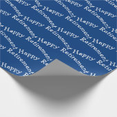Happy Retirement tekst op blauw Cadeaupapier (Hoek)