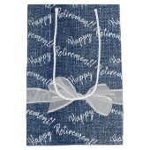 Happy Retirement tekst op Denim Medium Cadeauzakje (Achterkant)