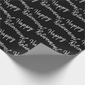 Happy Retirement tekst op zwart Cadeaupapier (Hoek)