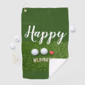Happy Retirement to golfer met golfbal Golfhanddoek (Insitu)
