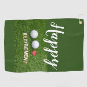 Happy Retirement to golfer met golfbal Golfhanddoek (Horizontaal)