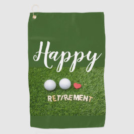 Happy Retirement to golfer met golfbal Golfhanddoek
