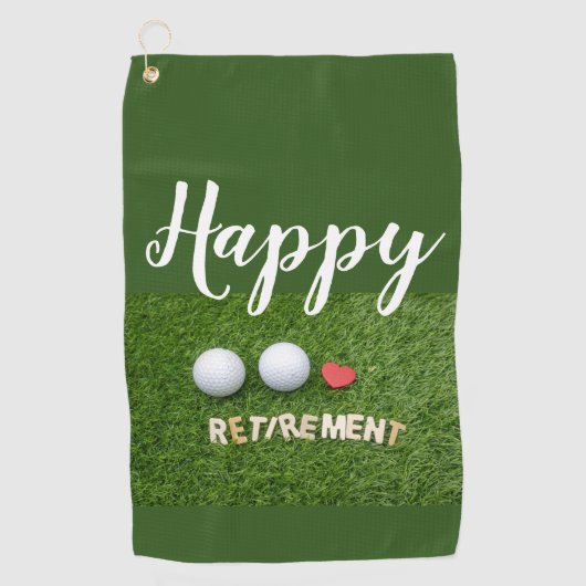 Happy Retirement to golfer met golfbal Golfhanddoek (Voorkant)