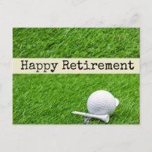 Happy Retirement to golfer met golfbal op groen