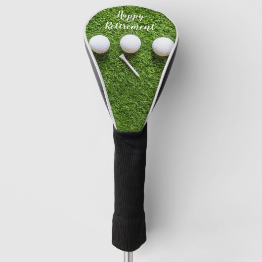 Happy Retirement to golfer met golfbal op groen Golfheadcover (Voorkant)