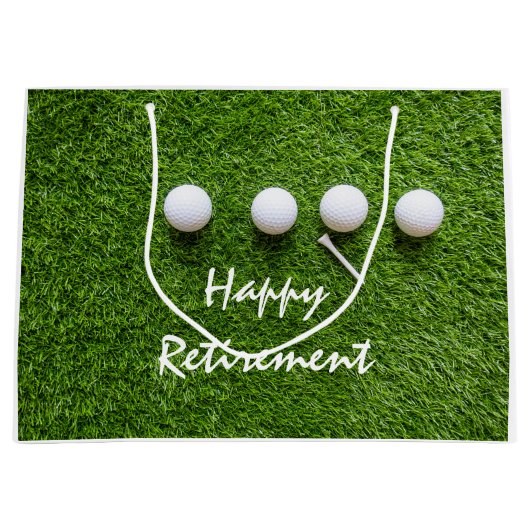 Happy Retirement to golfer met golfbal op groen Groot Cadeauzakje (Voorkant)