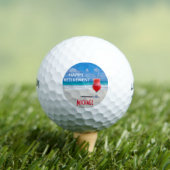 Happy Retirement Tropical Beach Custom Name Golfballen (Insitu Shirt)