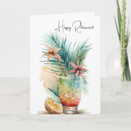 Happy Retirement Tropical Drink Kaart