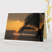 Happy Retirement Tropical Sunset Card Kaart (Gele Bloem)