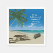 "Happy Retirement" Tropisch Baskisch Aangepast pap Servet (Voorkant)