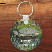 Happy Retirement Turtle Water Reflection Willife Sleutelhanger (Voorkant)
