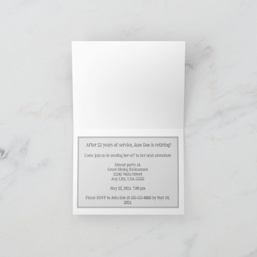 Happy Retirement Uitnodiging (Binnen)