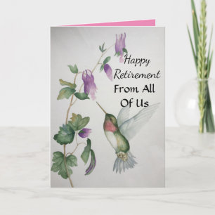 Happy Retirement van ons allemaal Hummingbird Card Kaart