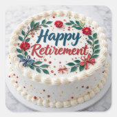 Happy  Retirement  Vierkante Sticker (Voorkant)