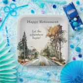 Happy Retirement Waterverf Road Paper Bord (Feest)