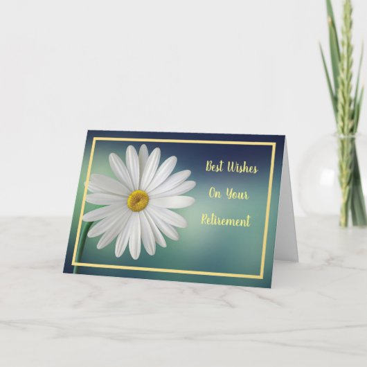 Happy Retirement wenst White Daisy Elegant Kaart (Voorkant)