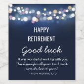 HAPPY RETIREMENT WIJNLABEL WIJN ETIKET (Enkel label)