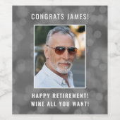 Happy Retirement Wine Alles wat je wilt gepersonal Wijn Etiket (Enkel label)