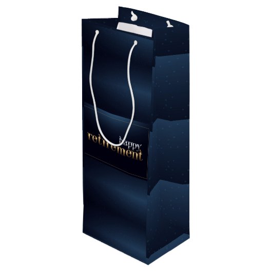 Happy Retirement Wine Gift Bag Wijn Cadeautas (Achterkant Gekanteld)