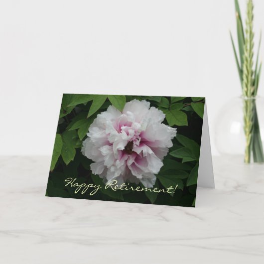 Happy Retirement Wishes White Peony Elegant Kaart (Voorkant)