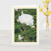 Happy Retirement Wishes White Rose + Buds Elegant Kaart (Gele Bloem)