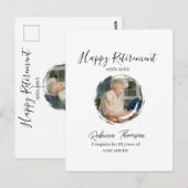 Happy retirement year name circle photo retired briefkaart (Voorkant / Achterkant)