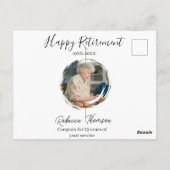 Happy retirement year name circle photo retired briefkaart (Achterkant)