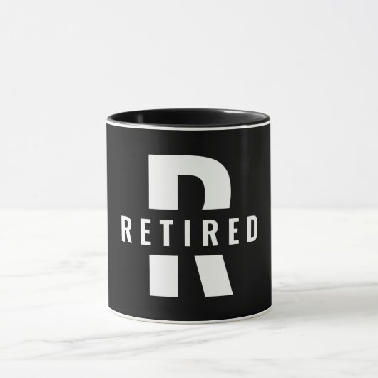 Happy Retiring Retiing Monogram in ruste Initiaal Mok (Midden)