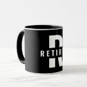 Happy Retiring Retiing Monogram in ruste Initiaal Mok (Voorkant links)