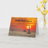 Happy Retivation, Sailboats, Florida, Sunset Kaart (Gele Bloem)