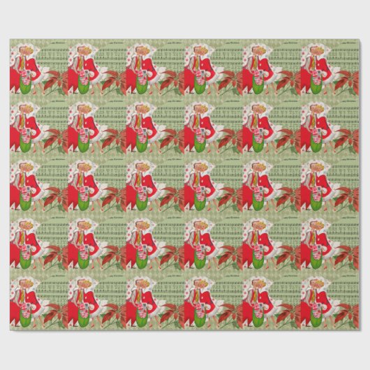 Happy Retro 1950s kerstpaar Cadeaupapier (Vlak)