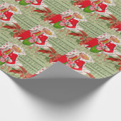 Happy Retro 1950s kerstpaar Cadeaupapier (Hoek)