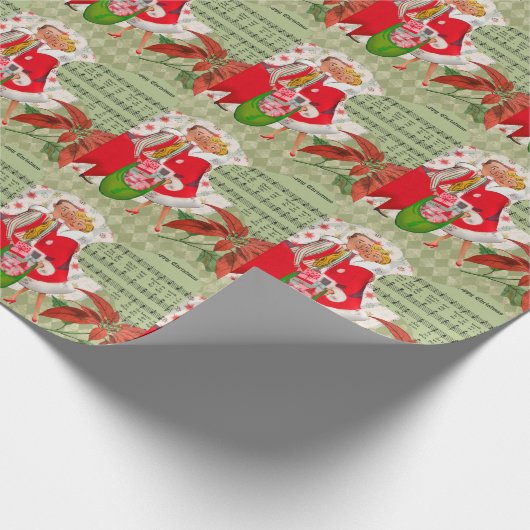 Happy Retro 1950s kerstpaar Cadeaupapier (Hoek)