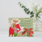 Happy Retro 1950s kerstpaar Feestdagenkaart (Staand voorkant)
