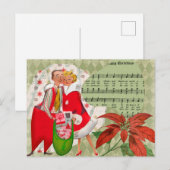 Happy Retro 1950s kerstpaar Feestdagenkaart (Voorkant / Achterkant)