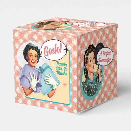 Happy Retro Bride Vrijgezellenfeest gunstbox Bedankdoosjes (Voorkant Zijde)