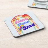Happy Retro Dad Bier Onderzetter (Linkerzijde)