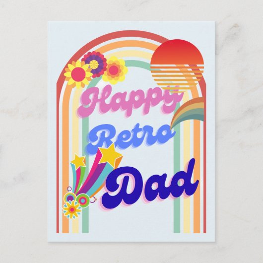 Happy Retro Dad Feestdagenkaart (Voorkant)