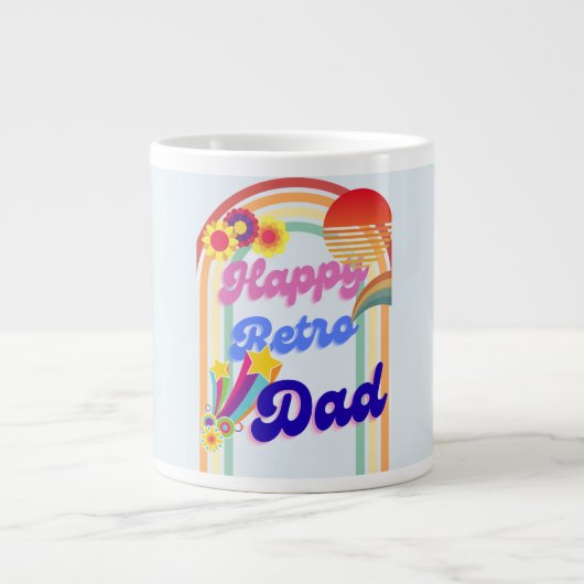 Happy Retro Dad Grote Koffiekop (Voorkant)