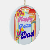 Happy Retro Dad Keramisch Ornament (Rechts)
