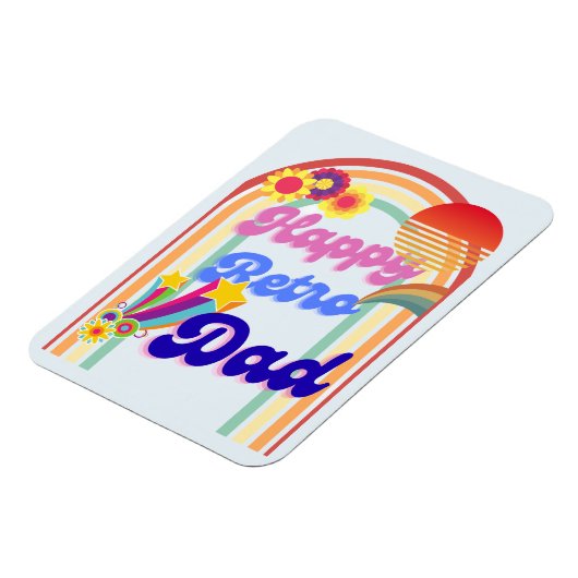Happy Retro Dad Magneet (Linkerzijde)