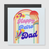 Happy Retro Dad Magnetische Uitnodiging (Voorkant / Achterkant)