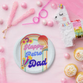 Happy Retro Dad Papieren Bordje (Feest)