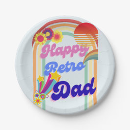 Happy Retro Dad Papieren Bordje