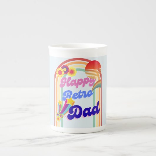 Happy Retro Dad Porselein Kop (Voorkant)